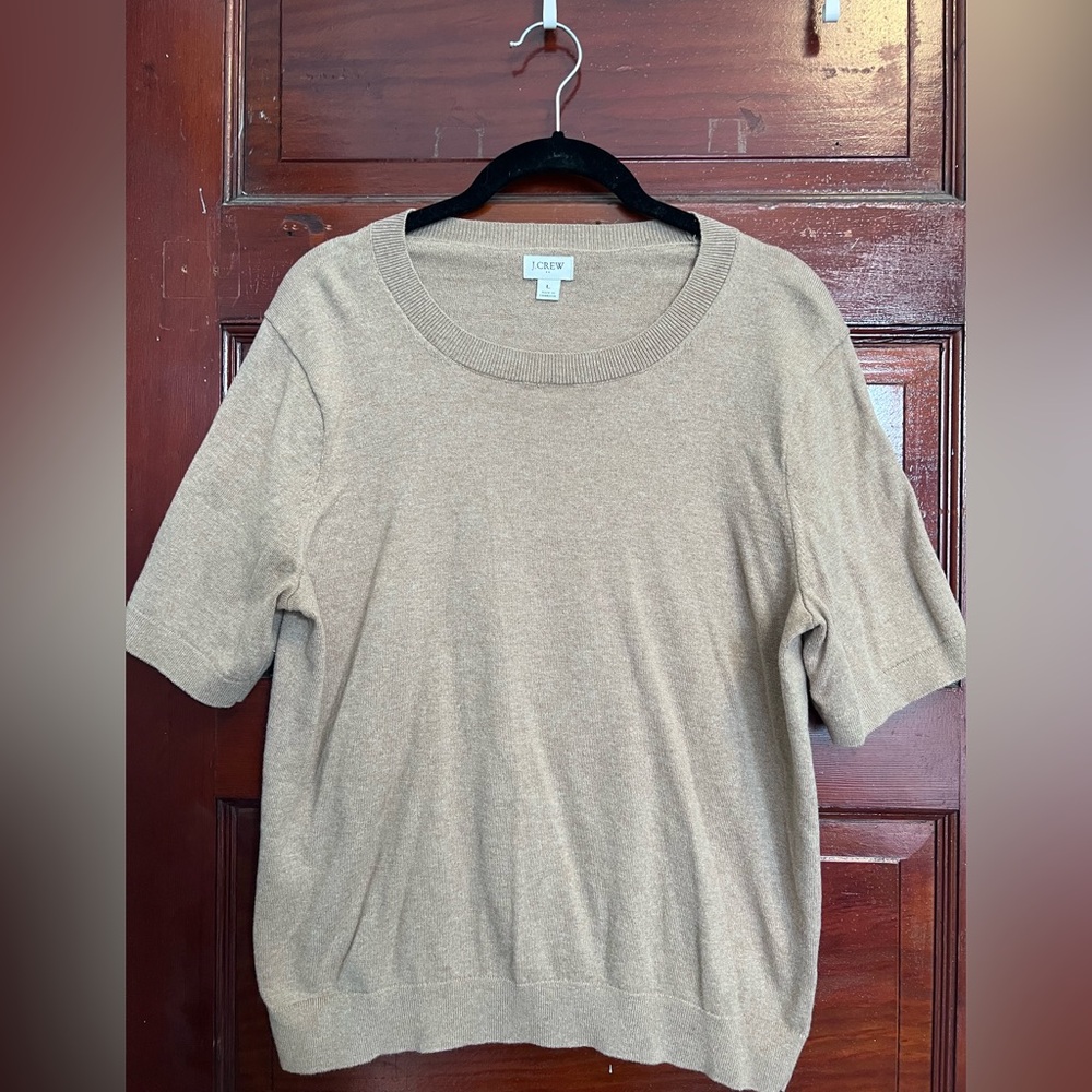 NWOT - J. Crew Short Sleeve Crewneck Sweater in Taupe